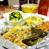 冷凍しちょったみりん干しのホイル焼きなど|tonaさん