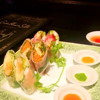 生春巻き3種盛り(牛しゃぶ、エビ🦞、蟹🦀)