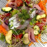 本カマスの刺身でカルパッチョサラダ🥗|てるみさん