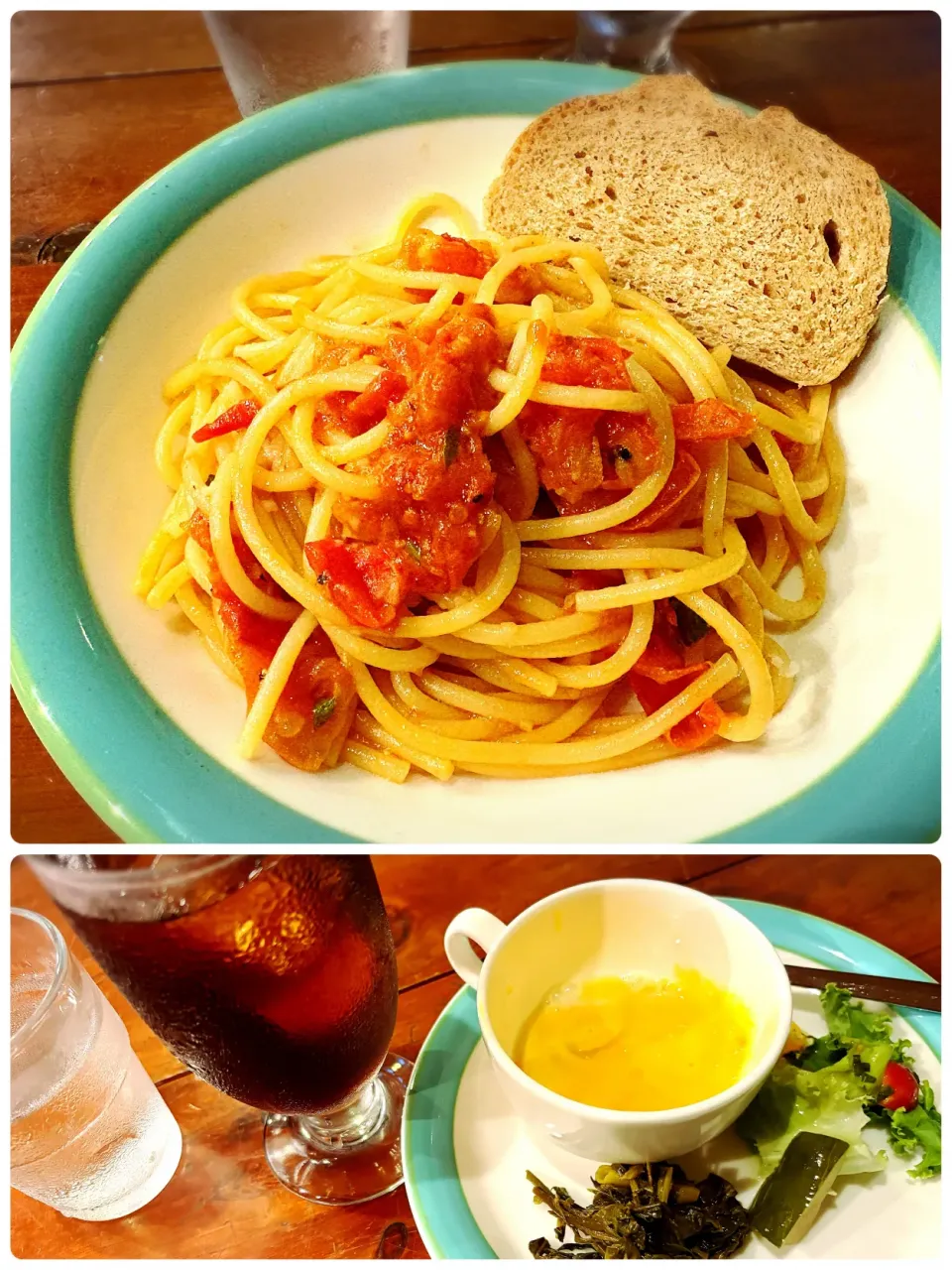 ひばり定食（カレッテイラスパゲッティ〜トマトベース ペペロンチーノ〜） ¥1,400|Blue Moon Caféさん