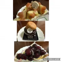 お久しぶりのデザート。Patisserie Cacahouete Parisのタルトフィグ、カライブ、タルトアメリカンチェリーを。アールグレイで美味しくいただきました。|sniper66さん