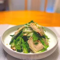 鶏胸肉と水菜のネギ塩だれサラダ🥗