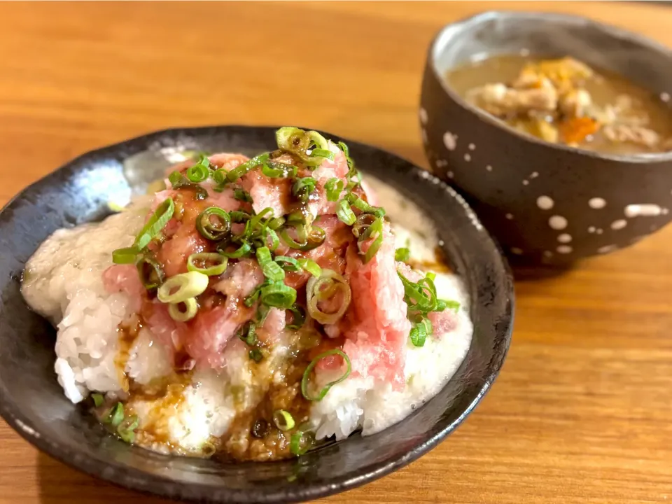 ネギトロ丼と豚汁|ふくすけ食堂さん
