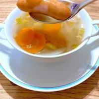 「シャウエッセン」
野菜スープを コトコトに保ち
ソーセージを入れて 8分🌭
パンドミのカレートーストと
サラダを添えて 朝ごはん💦|ばくあんしゃさん
