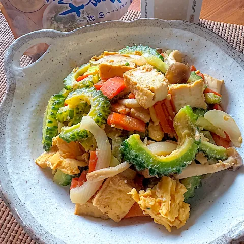 「液みそ つきぢ田村監修 冷や汁の素」を使ってみたSnapdishの料理・レシピ写真:冷や汁の素でだし美味ゴーヤチャンプルー