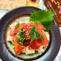 🔷びんちょう鮪の中落ちde 生しょう糀漬け丼🔷|@きなこさん