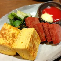 厚切りスパムと玉子焼き〜v(^o^)＠ちゃんぷる家さん|たかたかさん