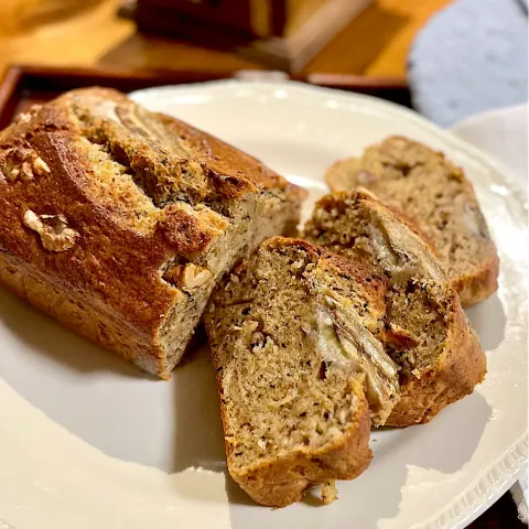 「Wできたてシェフレンジ」を使ってみたSnapdishの料理・レシピ写真:バナナと胡桃の紅茶パウンドケーキ