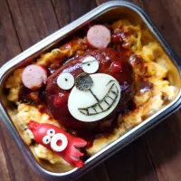 漢の…自分用🍱デミグラスソースのオムバーグ弁当