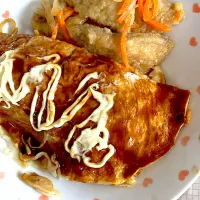 オム半焼きそば、アジ南蛮|Ayaさん