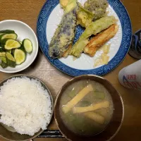 夕食　野菜とちくわの天ぷら|ATさん