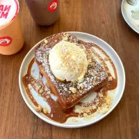 Every Bite is a Delight w/ Salted Caramel French Toast + Vanilla Ice Cream 🍞🍨🍯🍫🤤|An'leeさん
