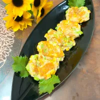旬菜と豆腐の落とし焼き|ショコラさん