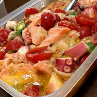 サーモントマトマリネ|のぶさん