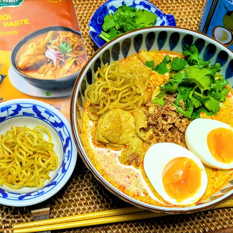 「カオソーイの素」を使ってみたSnapdishの料理・レシピ写真:アジア賞を頂き、カオソーイ作りました🥰