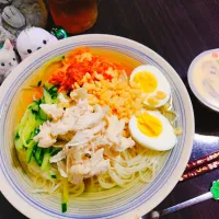 スープひやむぎ、茶碗蒸し|サトリさん