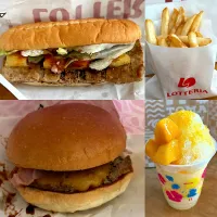 スパイシーBBQパインリブサンド🍍　BBQパイン絶品チーズバーガー🍔🧀　ごろっとマンゴー🥭かき氷🍧シェーキ🥤　ポテト🍟| るみおんさん