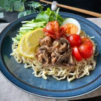 即席チャーシューのっけ☆冷やし中華