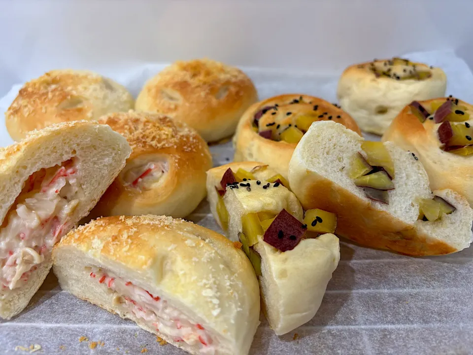 米粉入りパン
＊カニクリームパン
＊さつまいもパン|さっちんさん