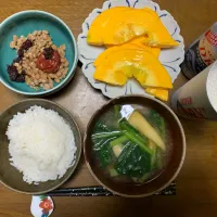 夕食　精進定食　コリンキーサラダカボチャ| ATさん