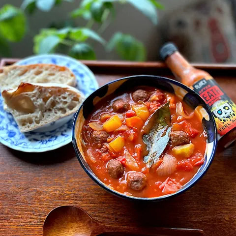 「Wできたてシェフレンジ」を使ってみたSnapdishの料理・レシピ写真:ミートボールのトマトシチュー