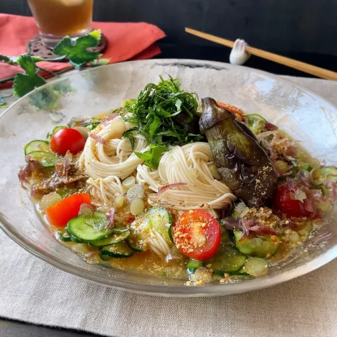 「液みそ つきぢ田村監修 冷や汁の素」を使ってみたSnapdishの料理・レシピ写真:冷や汁素麺