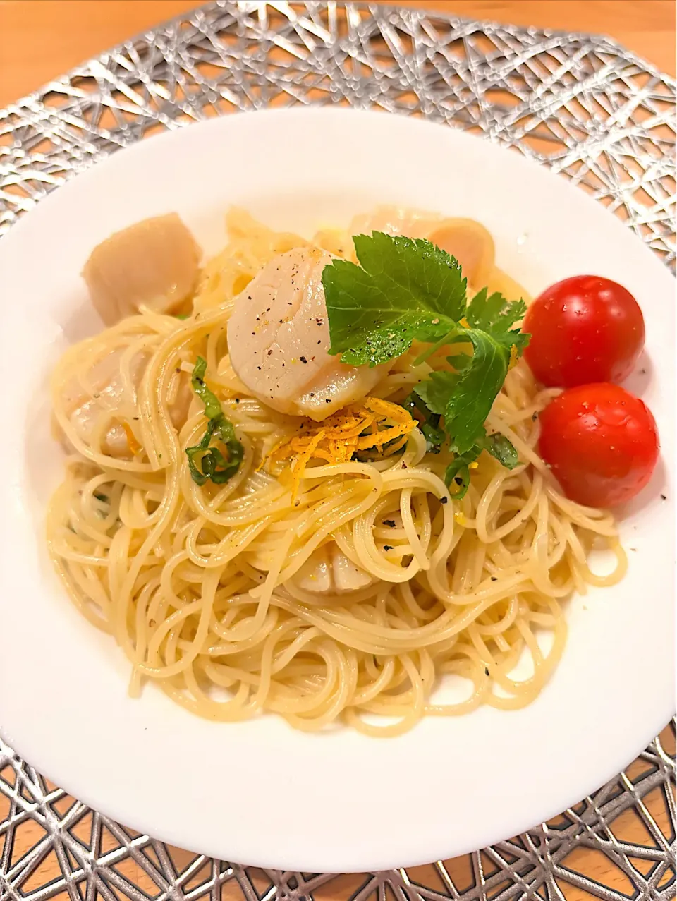 帆立の冷製レモンパスタ|あいりんごさん