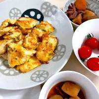 鶏胸肉のピカタ、イカと里芋の煮物|pepiさん