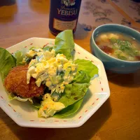 白身フライのねぎタルタルと、なめこと豆腐の味噌汁| もえさん