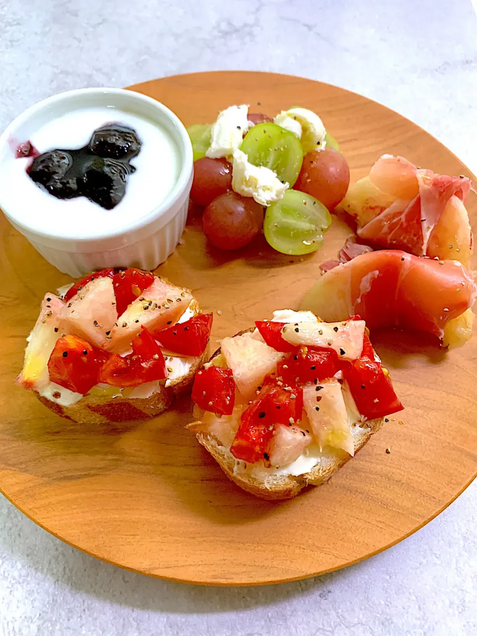 桃ぶどうプレート|satoeさん