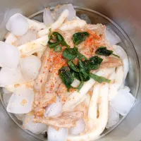 大葉となめ茸入り胡麻ダレ冷やしうどん|darkbaronさん