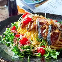 カツオタタキの和風カルパッチョ～冷製パスタ仕立て～|にゃんぺこさん
