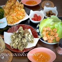 天ぷらで白ワイン🥂✨️|マイコさん
