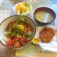 納豆鉄火丼 ヒレカツ1枚セット| T. Wonderさん