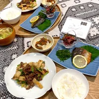 牛肉長芋炒め、塩鯖|papinさん