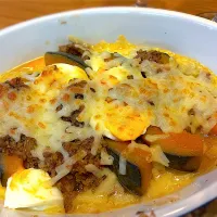 南瓜と茹で卵のチーズ焼き|じゅんさんさん
