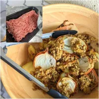 小じゃが芋と小玉葱のロースト✽スパイスドライカレー風ミンチ和え|mi_neneco♪さん
