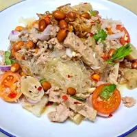 Dinnertime w/ Spicy & Tasty Classic Thai Glass Noodles Salad aka Yum Woon Sen Boran 🌶🌶🥗🤤|An'leeさん