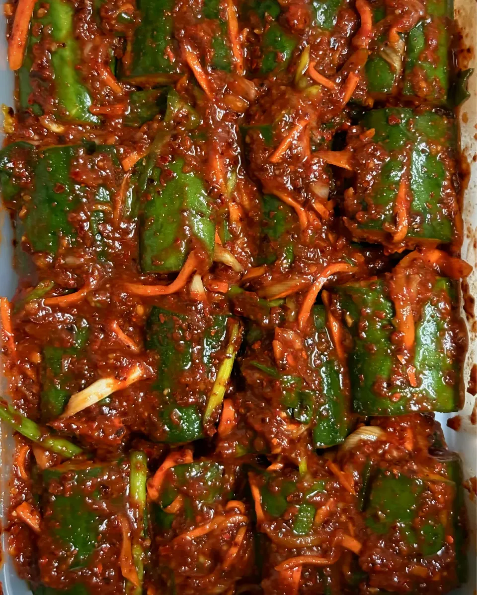 まる(丸大豆)さんの料理 オイソバギ (オイキムチ)、キムチブチムゲ|まる(丸大豆)さん