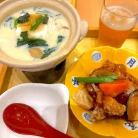 豆乳豆腐、鶏と野菜の健康黒酢あんかけ、ビール| はるかさん