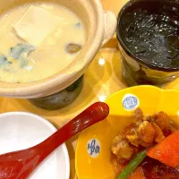 豆乳豆腐、鶏と野菜の健康黒酢あんかけ、大隅麦焼酎|はるかさん