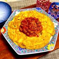 焼きそば入りオムレツ🌟ミートソース|まめもにおさん