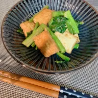 🍀︎✨つるむらさきと厚揚げの味噌炒め🍀︎✨|ショコラさん