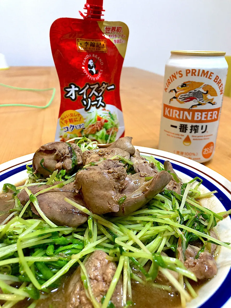 豆苗入り鶏ニラレバ|小次郎さん