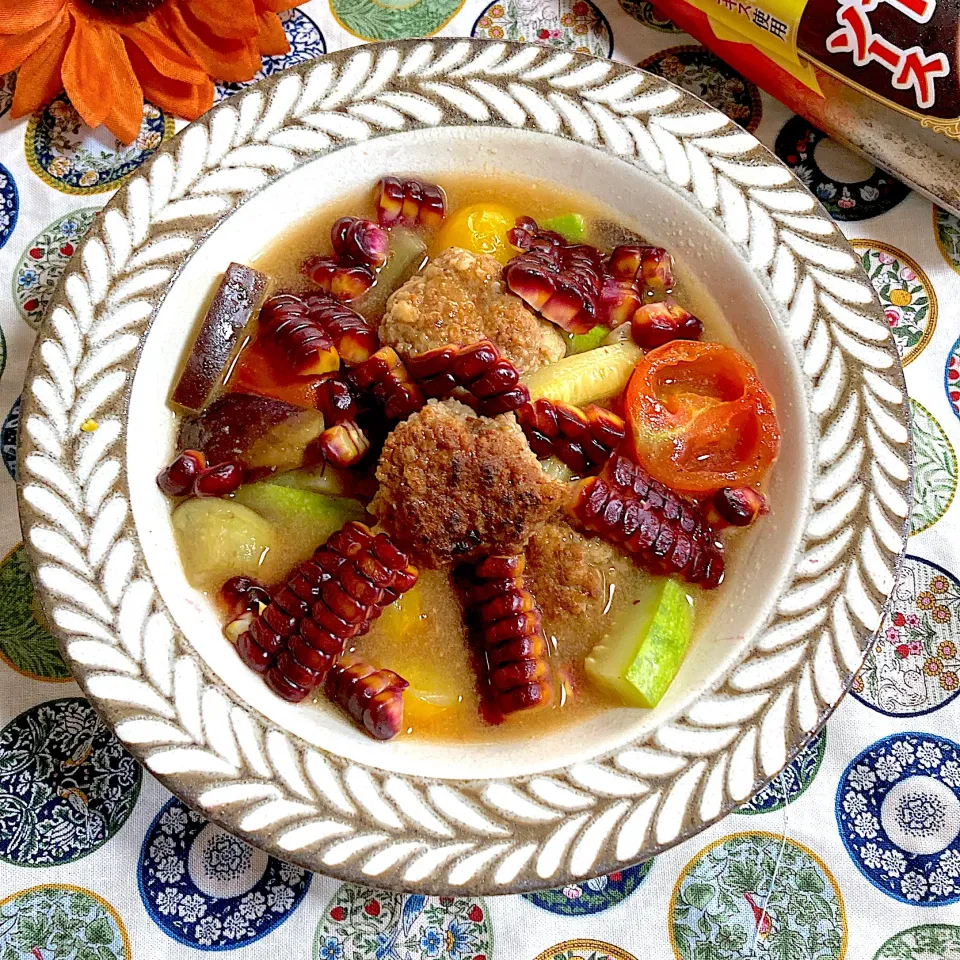 肉団子と夏野菜のトマトクリーム煮🍅|ringonamaさん