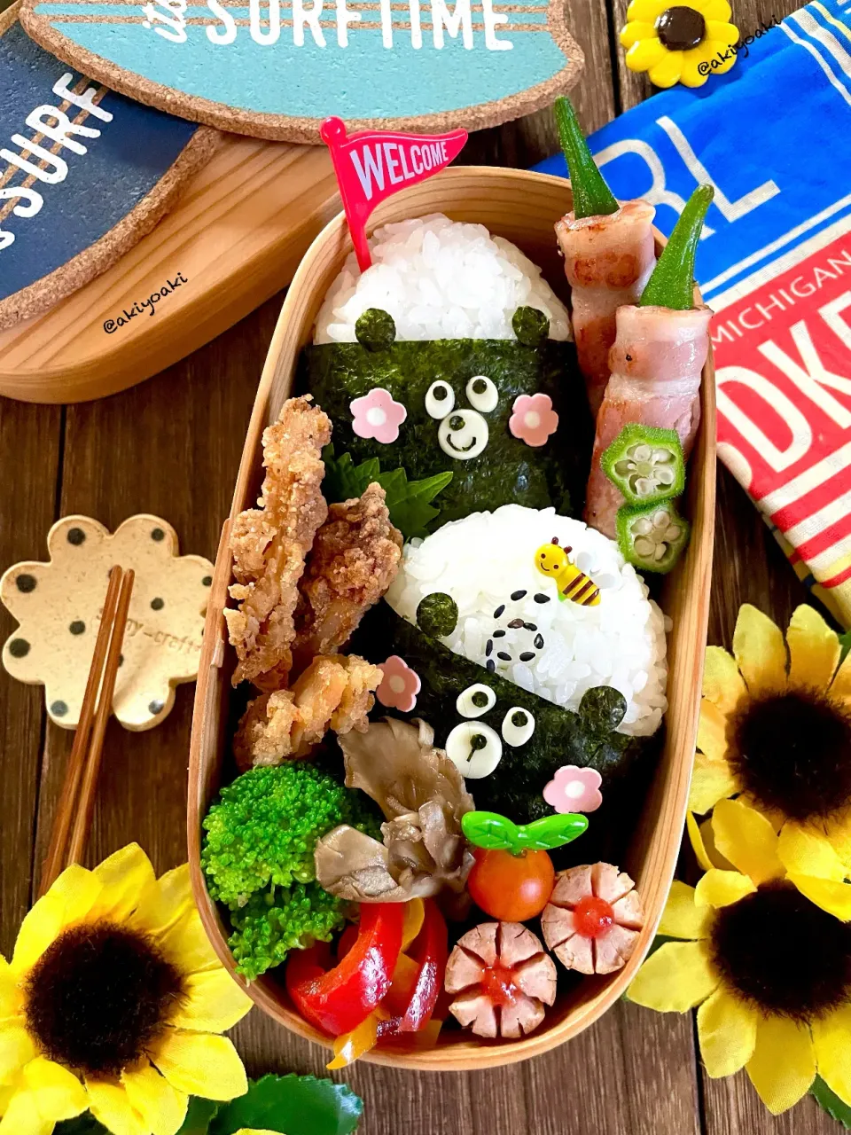 くまさんおにぎり弁当|Akiyoෆ¨̮⑅さん