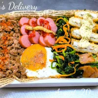 🟤🔴6種のおかずで四色弁当🟡🟢|TakeBooさん