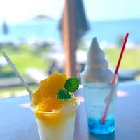 マンゴーかき氷🍧&サイダー🍨|lalapoさん