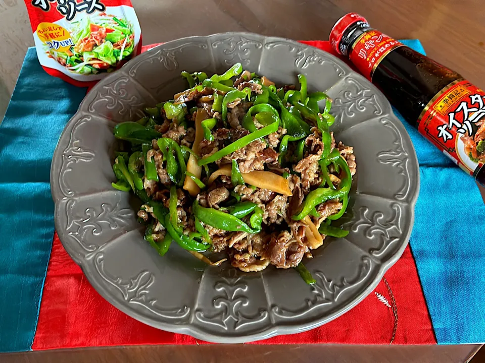 オイスターソースで青椒肉絲|なつさん