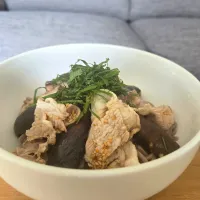 茄子と冷しゃぶ蕎麦|しあるさん